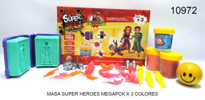 Imagen de MASA SUPER HEROES MEGAPCK X 3 COLORES 10.24